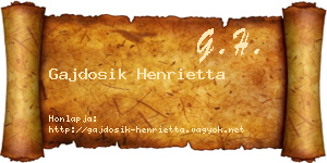 Gajdosik Henrietta névjegykártya